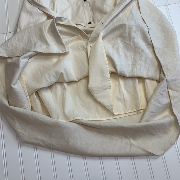 Who What Wear Sz M Linen Belted Button Front Dress Sleeveless Natural - Picture 5 of 9